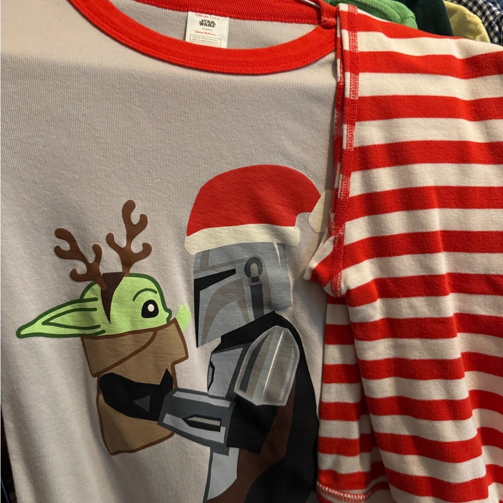 Lot of 3 Hanna Andersson Star Wars Mandalorian Holiday Pajamas